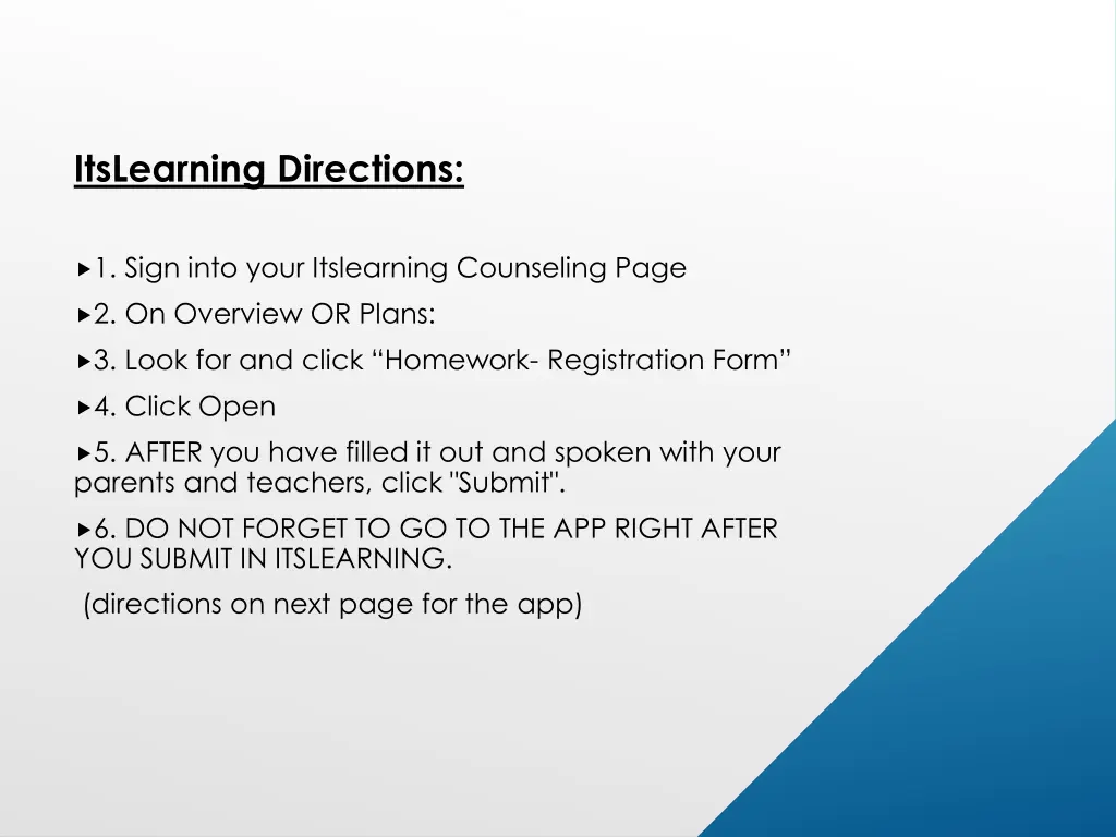 itslearning directions