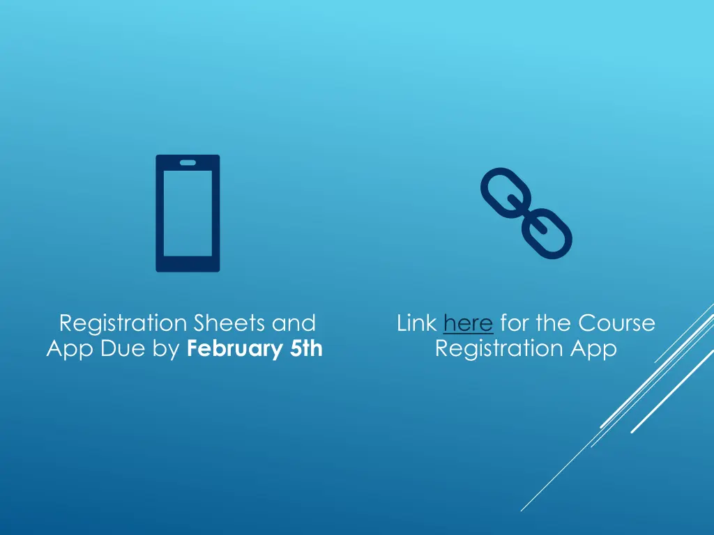 registration sheets and app due by february 5th