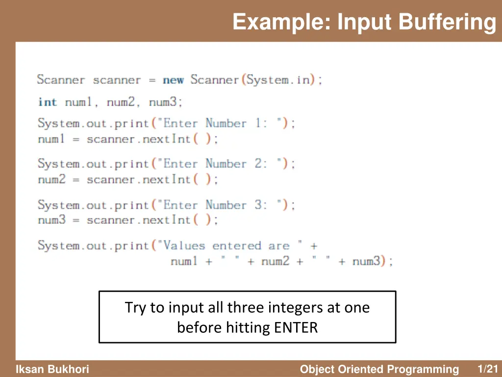 example input buffering