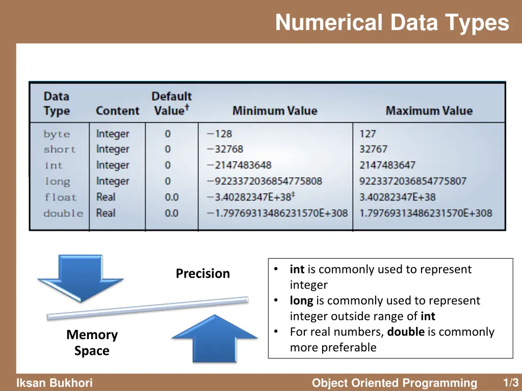 numerical data types