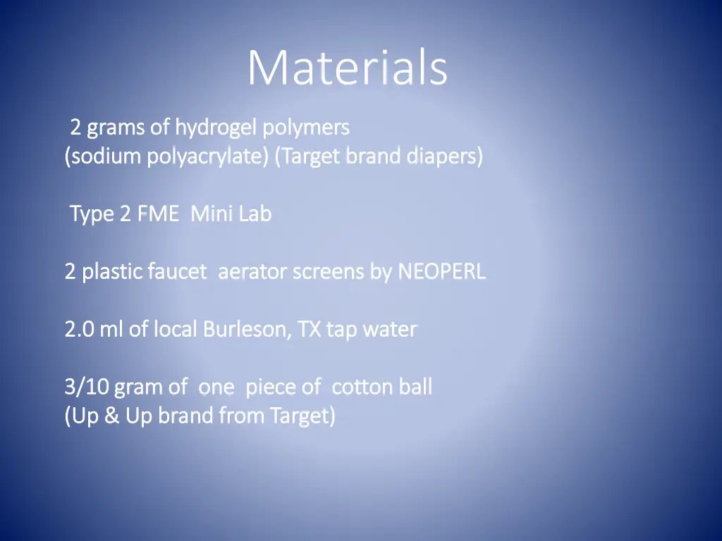 materials