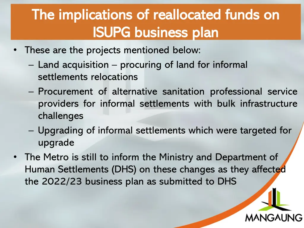 the implications of reallocated funds 2