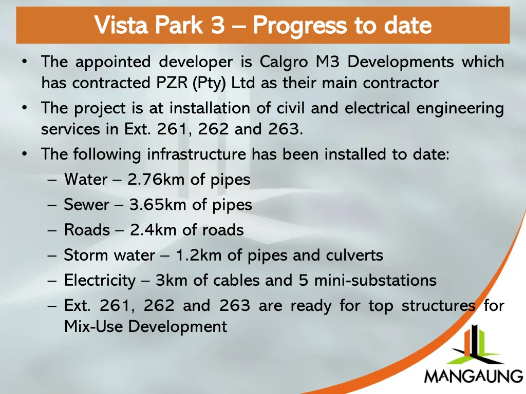 vista park 3 vista park 3 progress to date