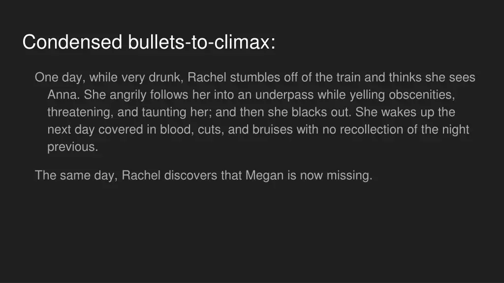 condensed bullets to climax 2