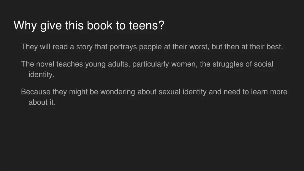 why give this book to teens
