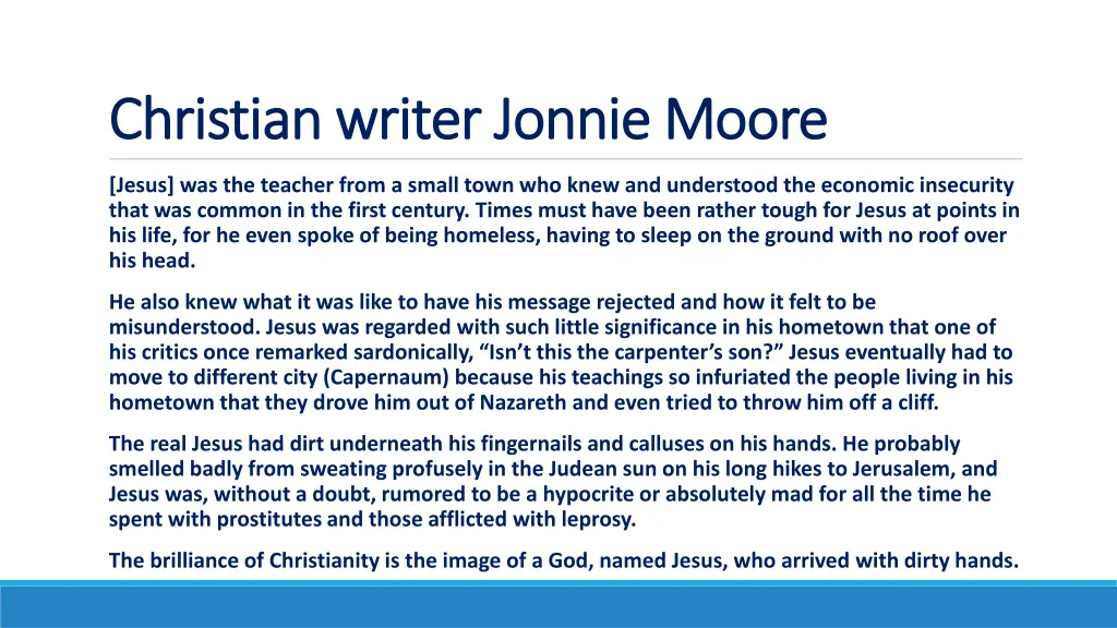 christian writer jonnie moore christian writer