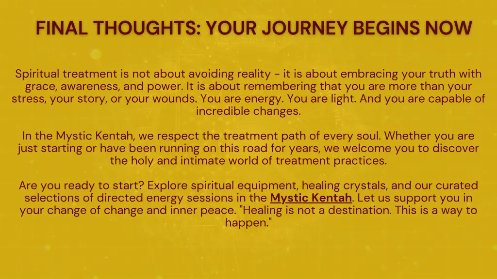 spiritual treatment is not about avoiding reality