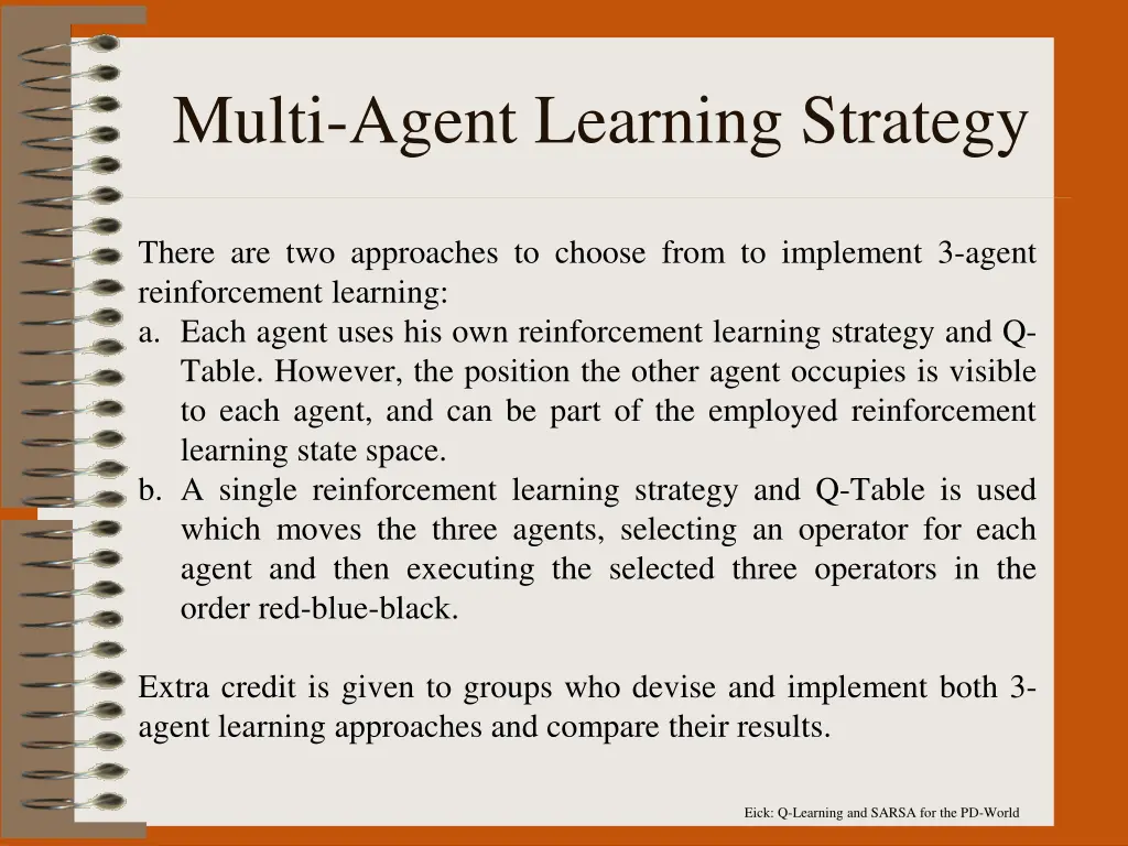 multi agent learning strategy
