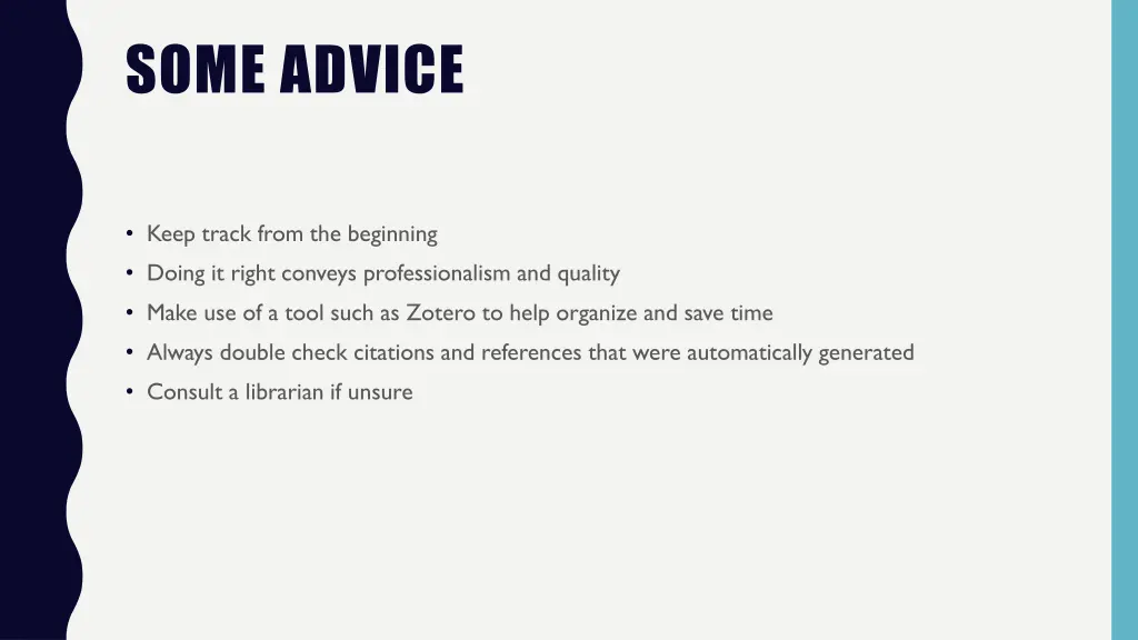 some advice