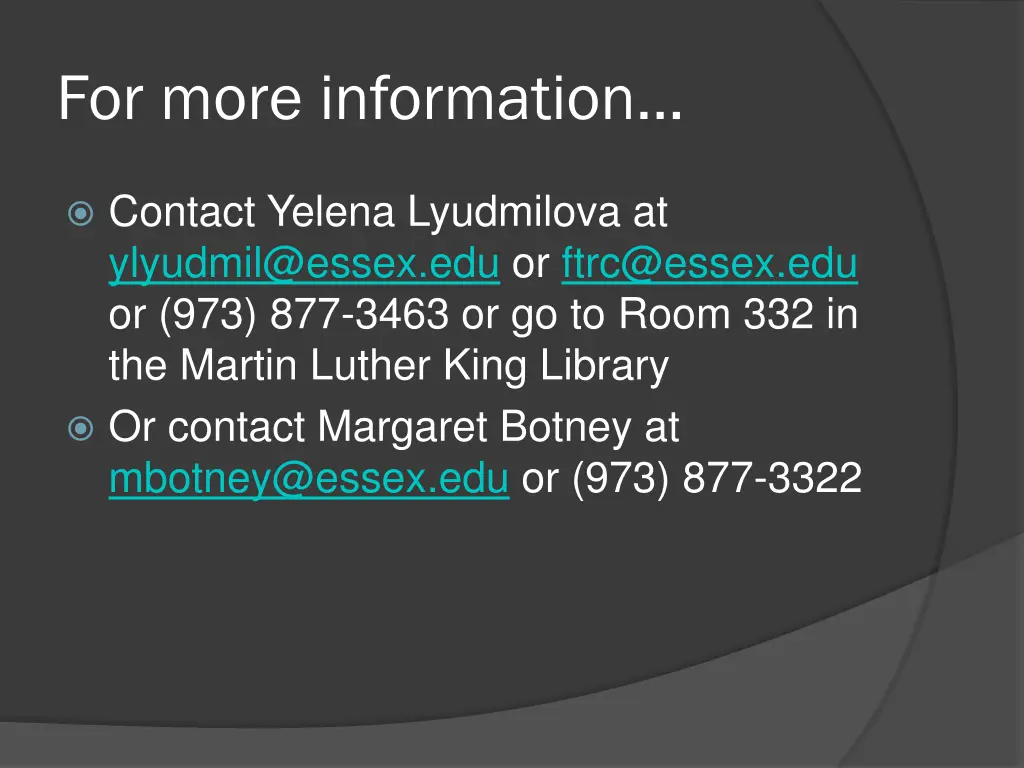 for more information