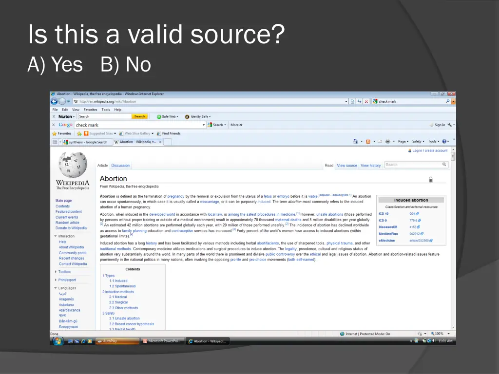 is this a valid source a yes b no