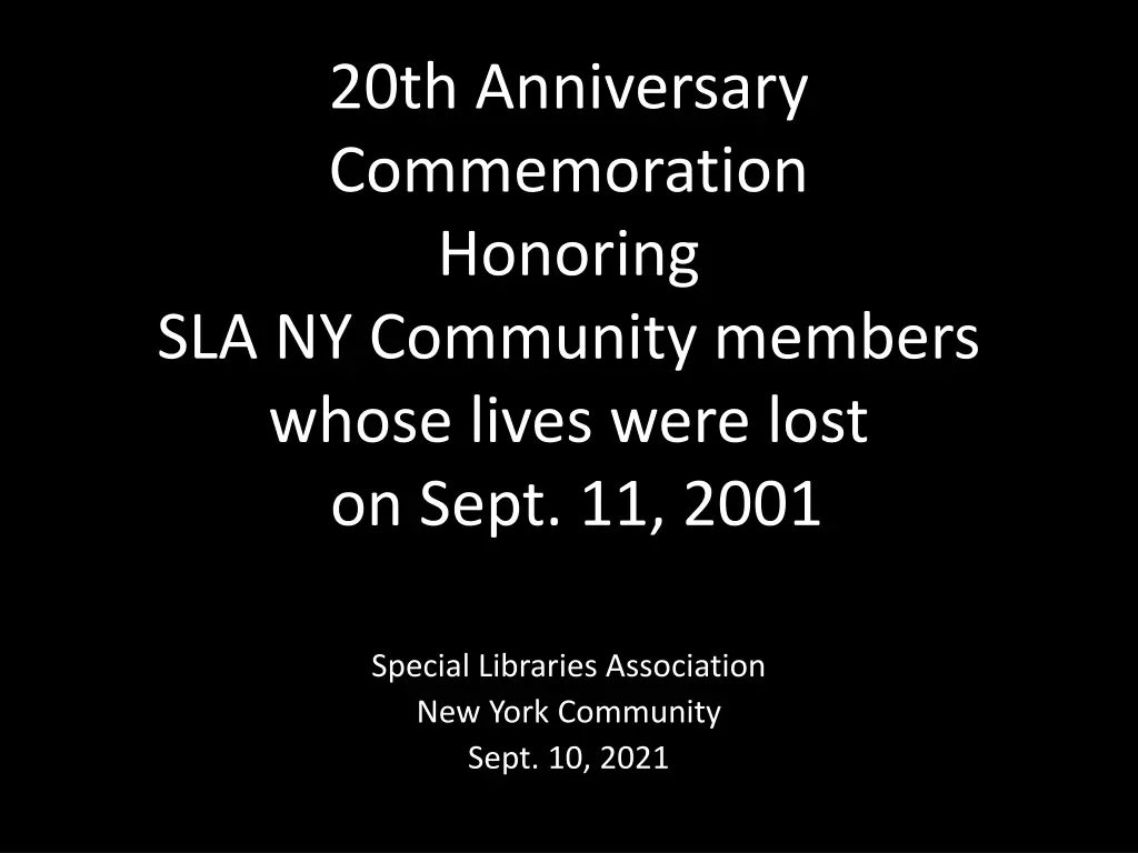 20th anniversary commemoration honoring