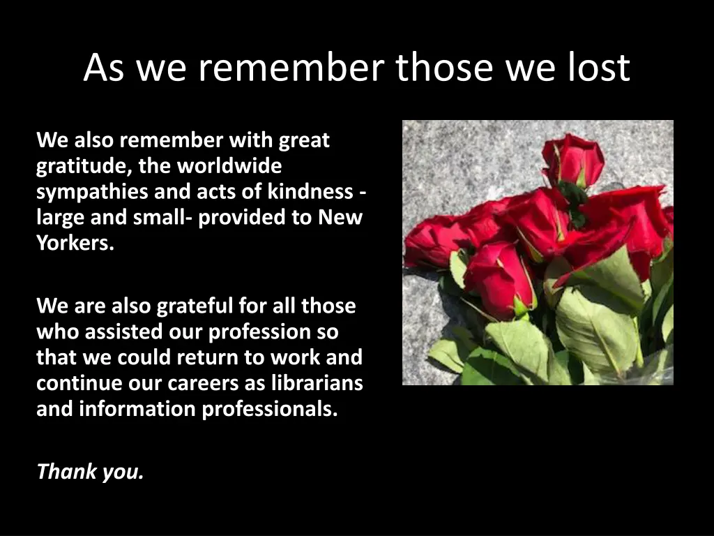 as we remember those we lost