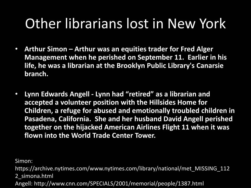 other librarians lost in new york