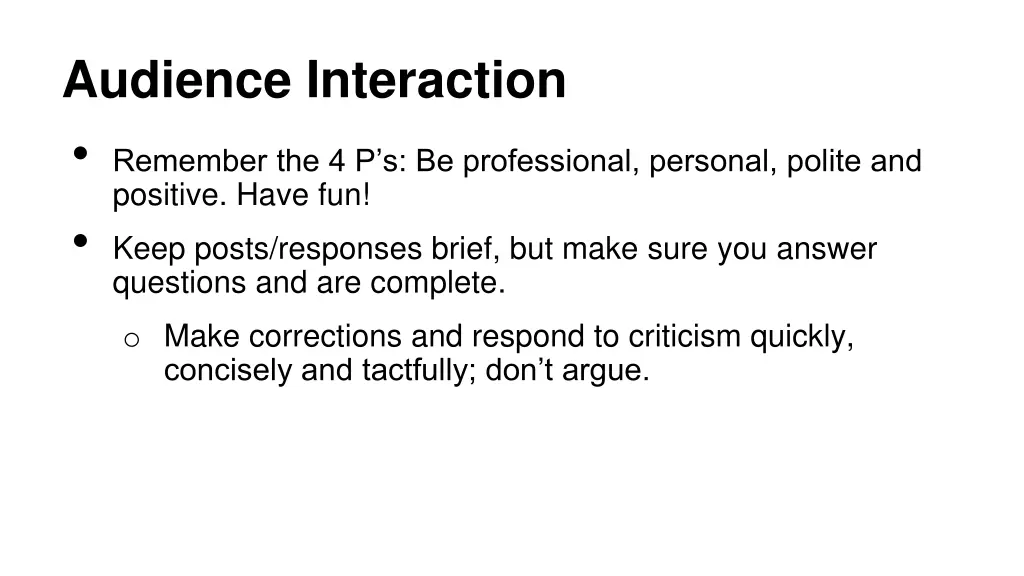 audience interaction remember