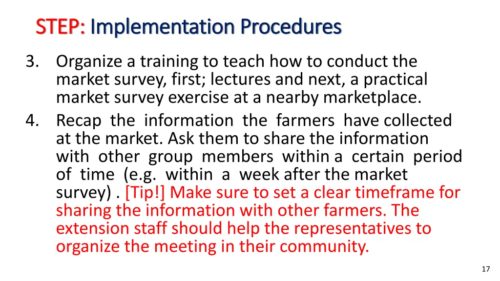 step step implementation procedures 1