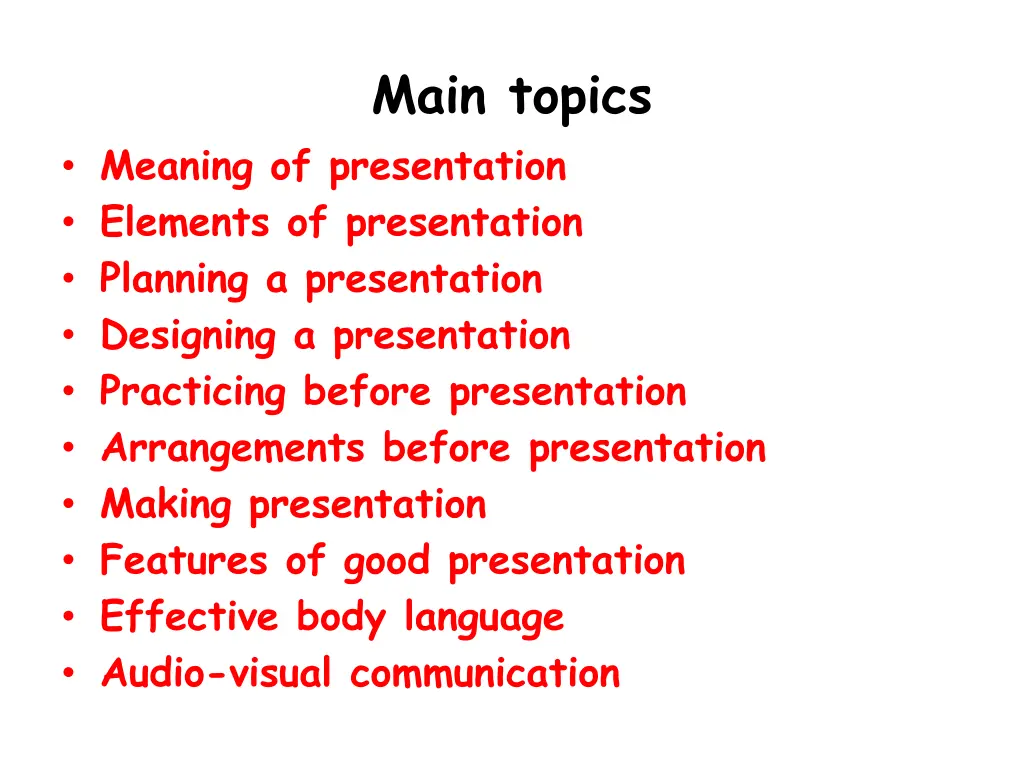 main topics