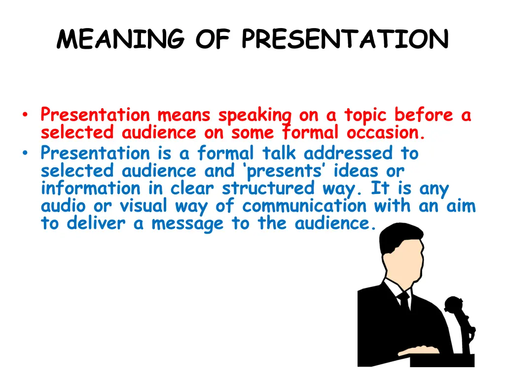 meaning of presentation