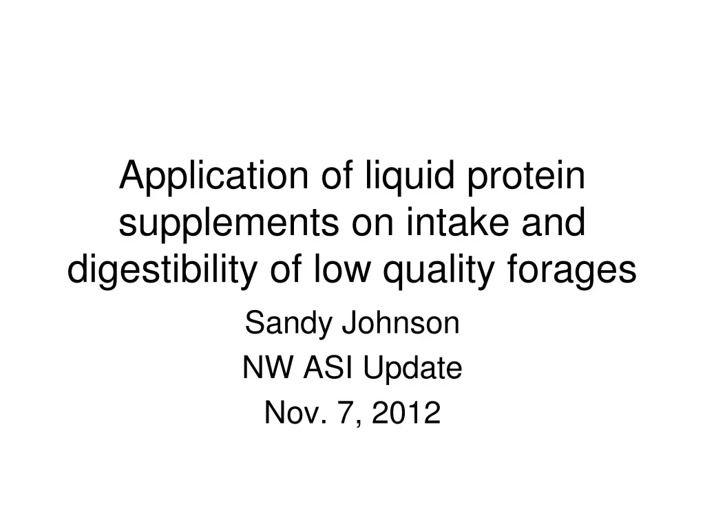 application of liquid protein supplements