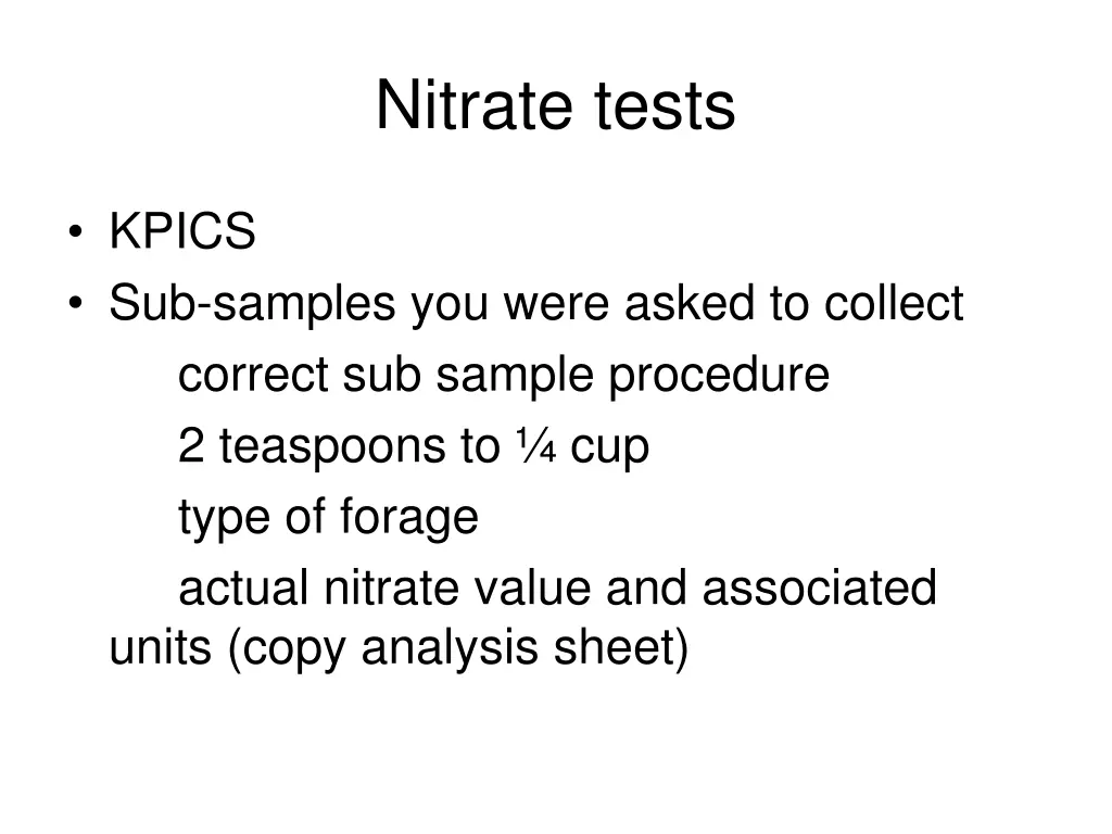 nitrate tests