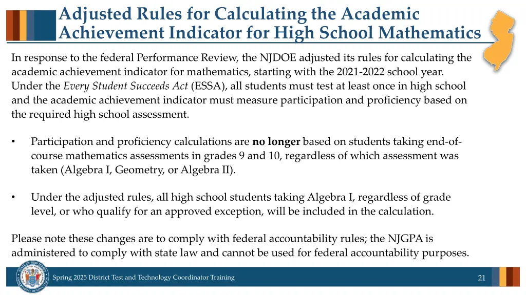 adjusted rules for calculating the academic