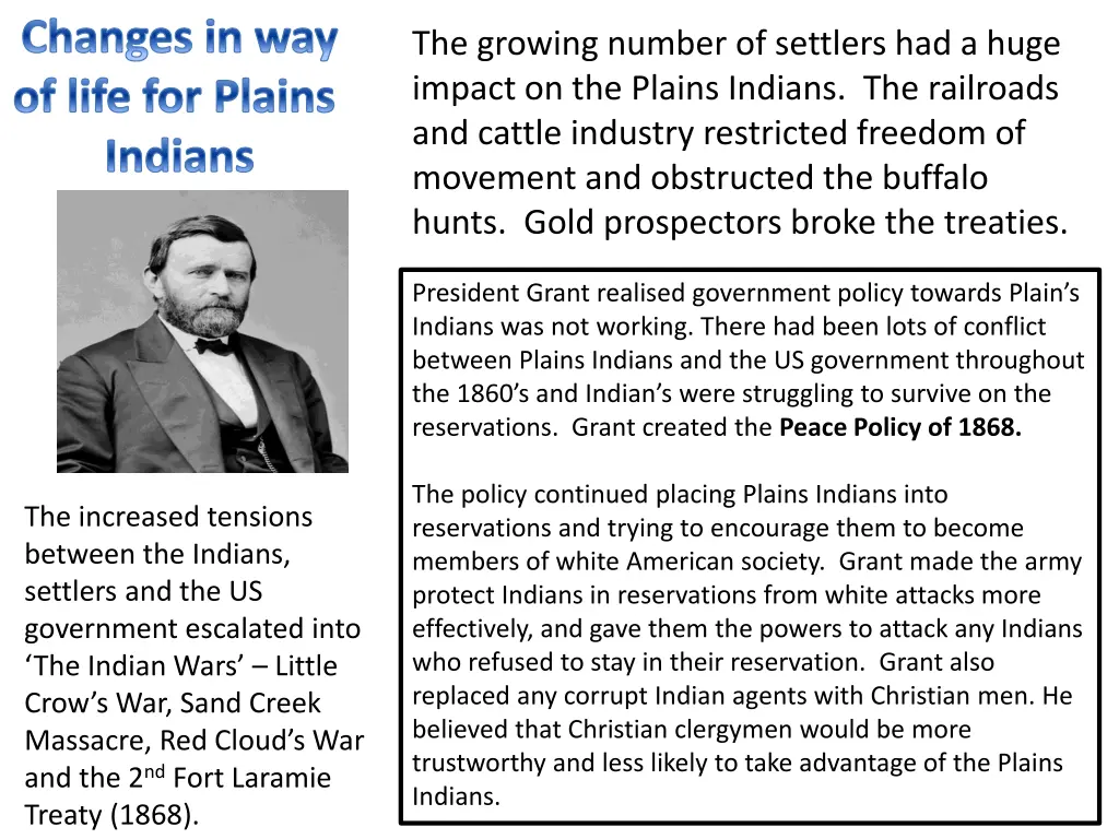 changes in way of life for plains indians