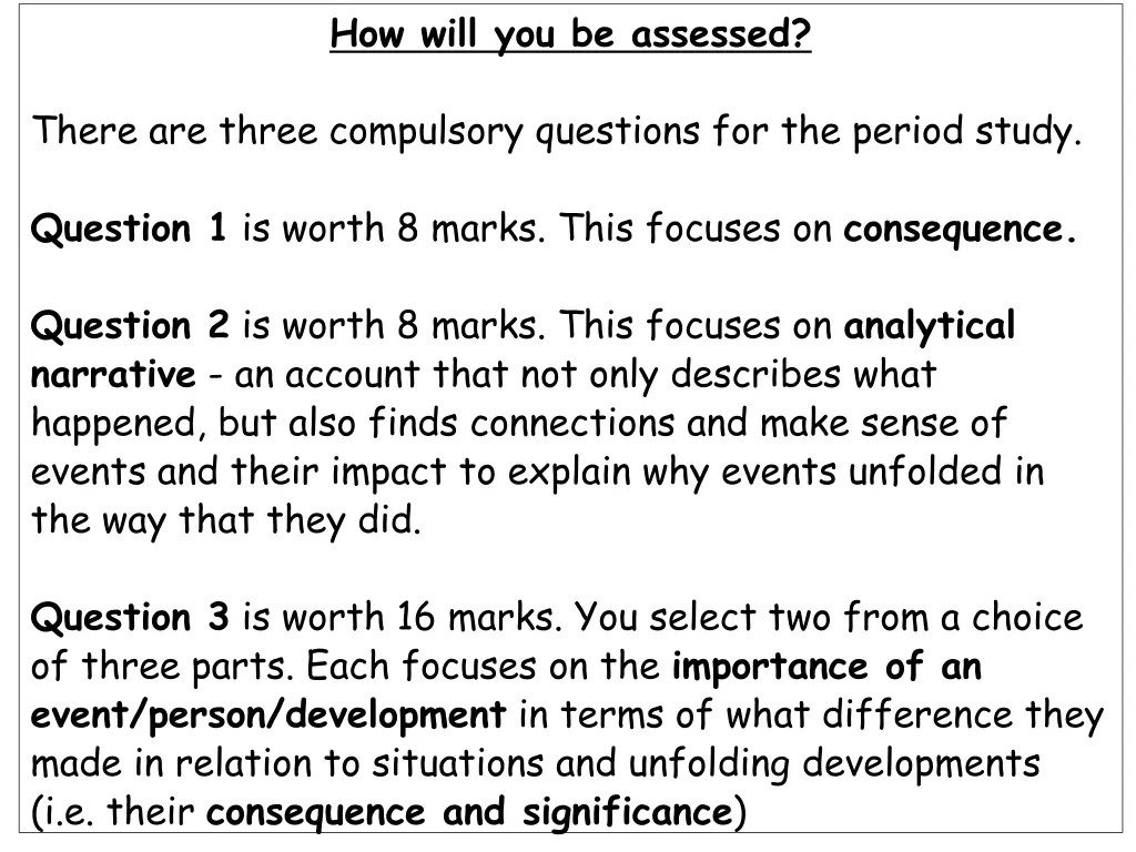 how will you be assessed