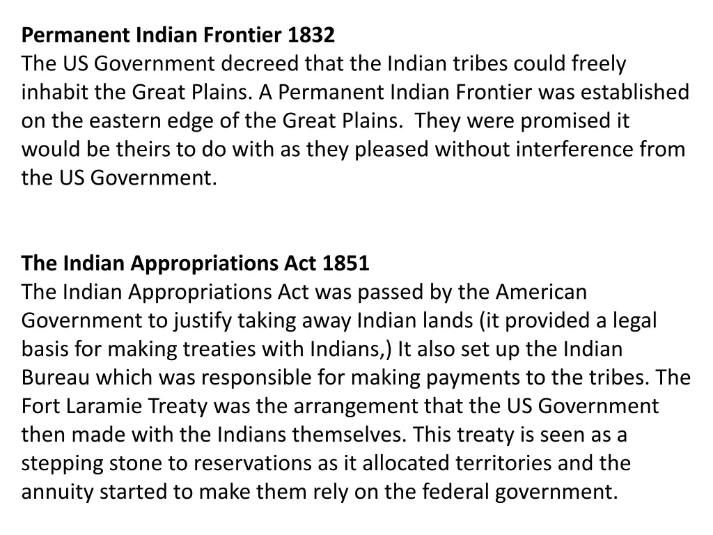 permanent indian frontier 1832 the us government