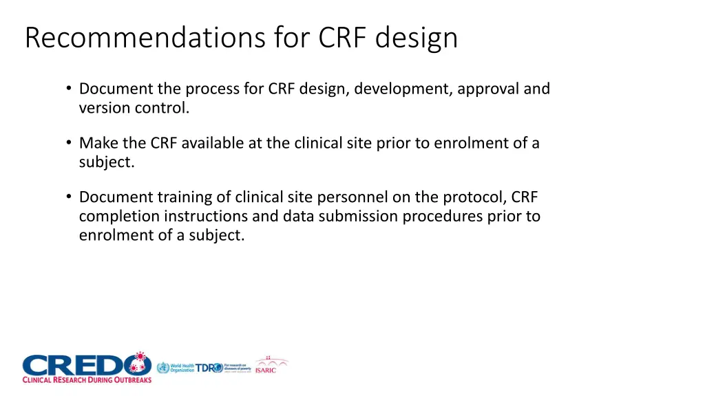 recommendations for crf design 4