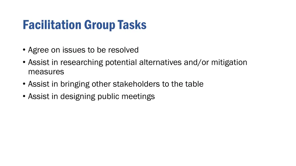 facilitation group tasks