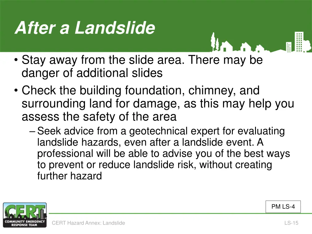 after a landslide