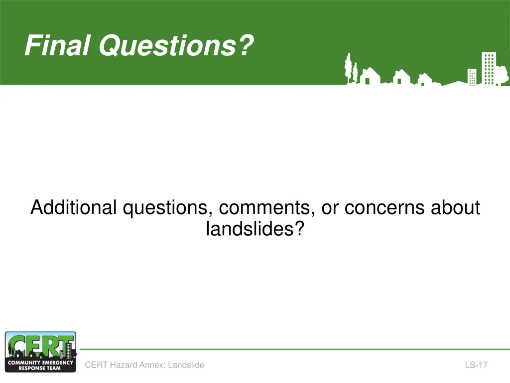 final questions annex 7