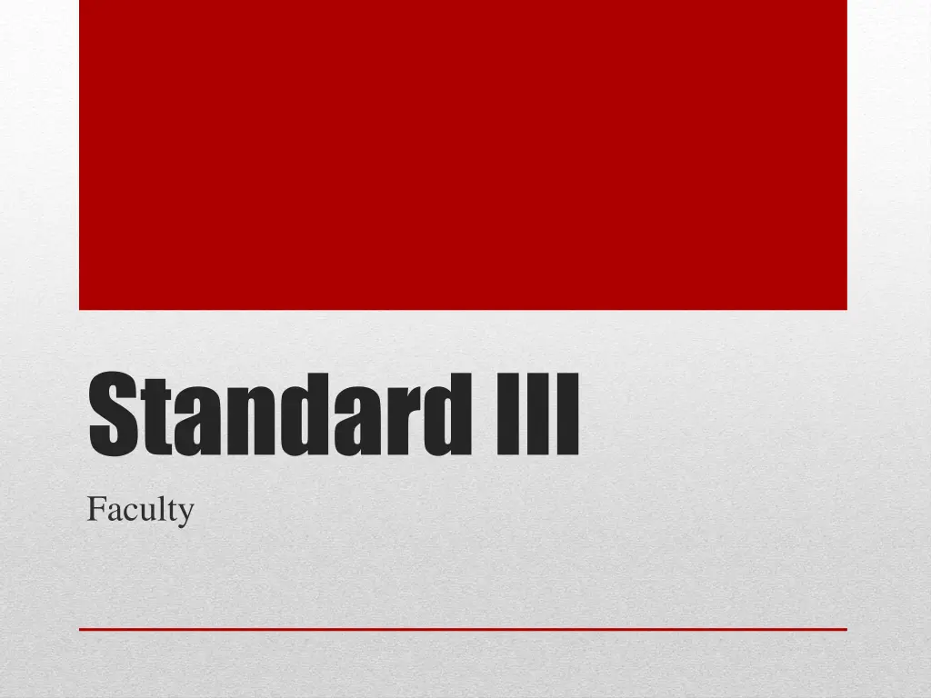 standard iii faculty