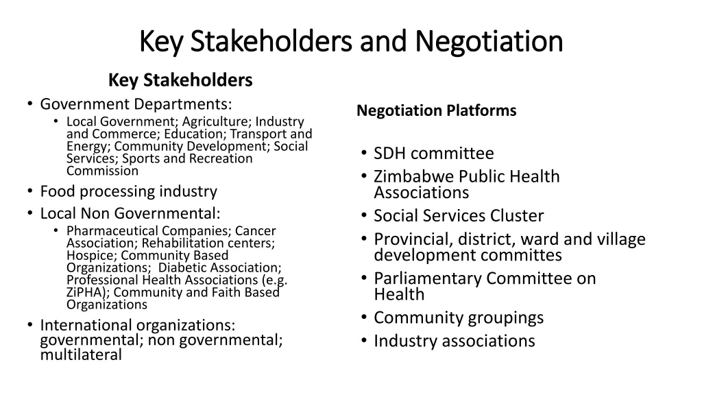 key stakeholders and negotiation key stakeholders