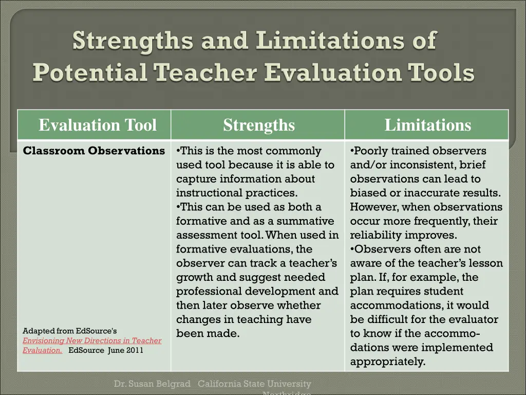 evaluation tool