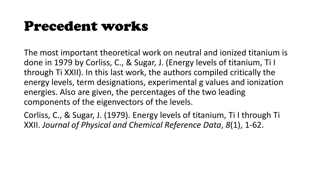 precedent works