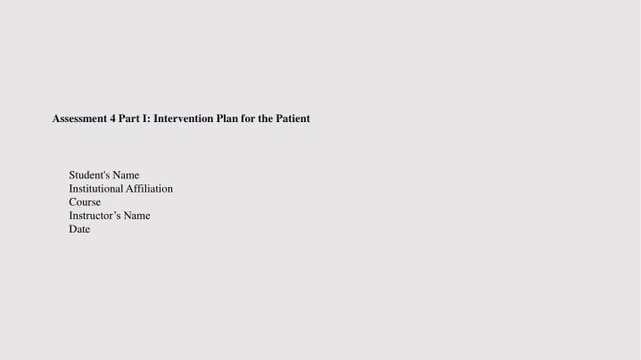 assessment 4 part i intervention plan