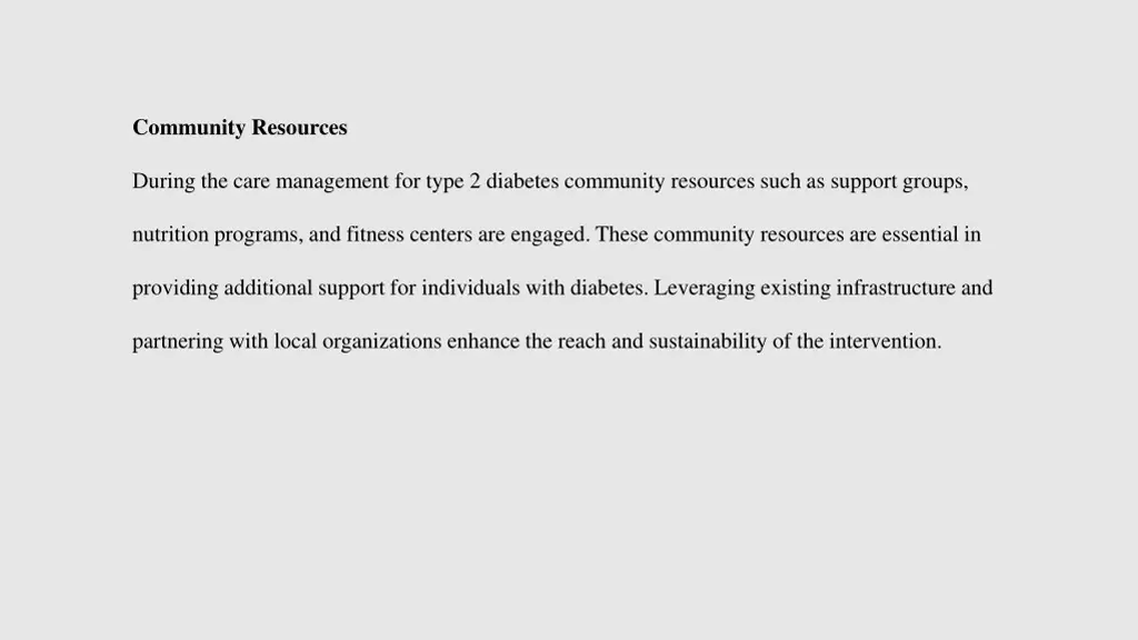 community resources