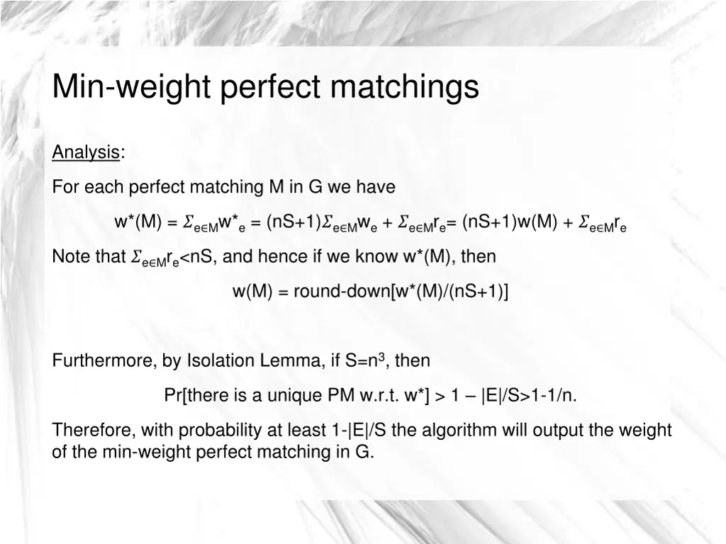 min weight perfect matchings 5