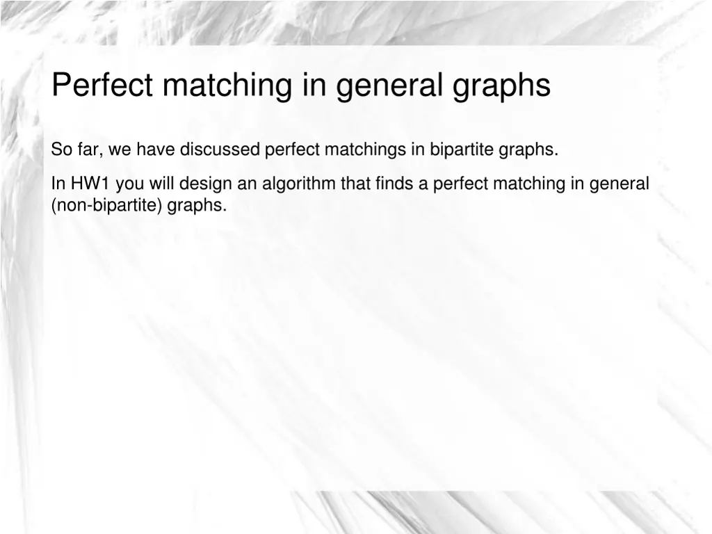 perfect matching in general graphs