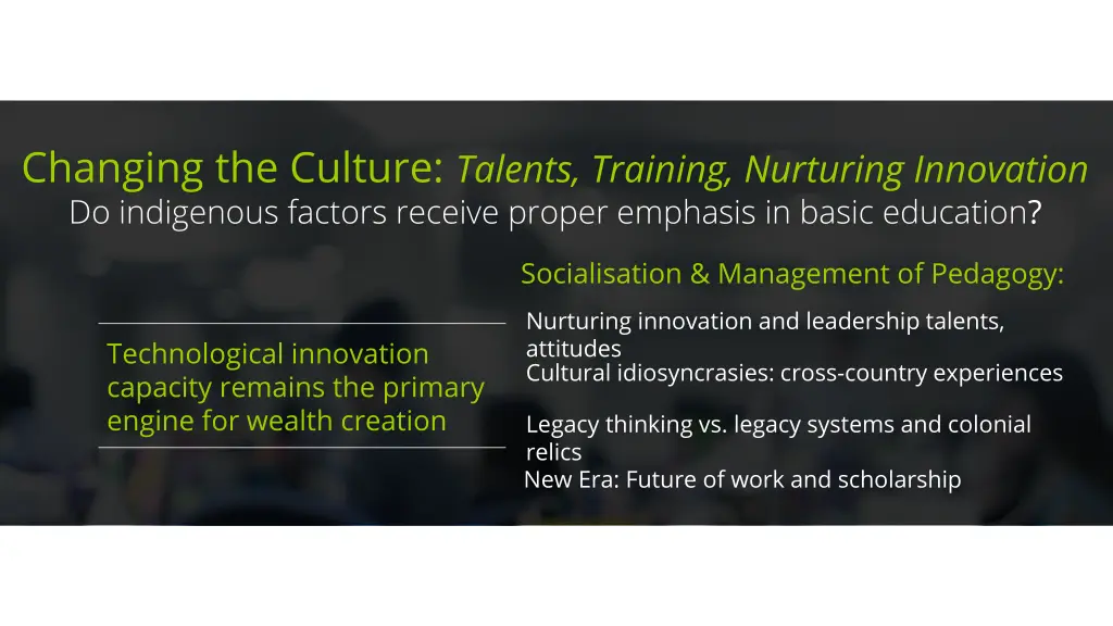 changing the culture talents training nurturing
