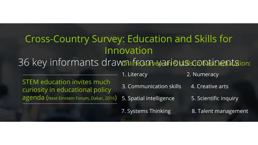 cross country survey education and skills