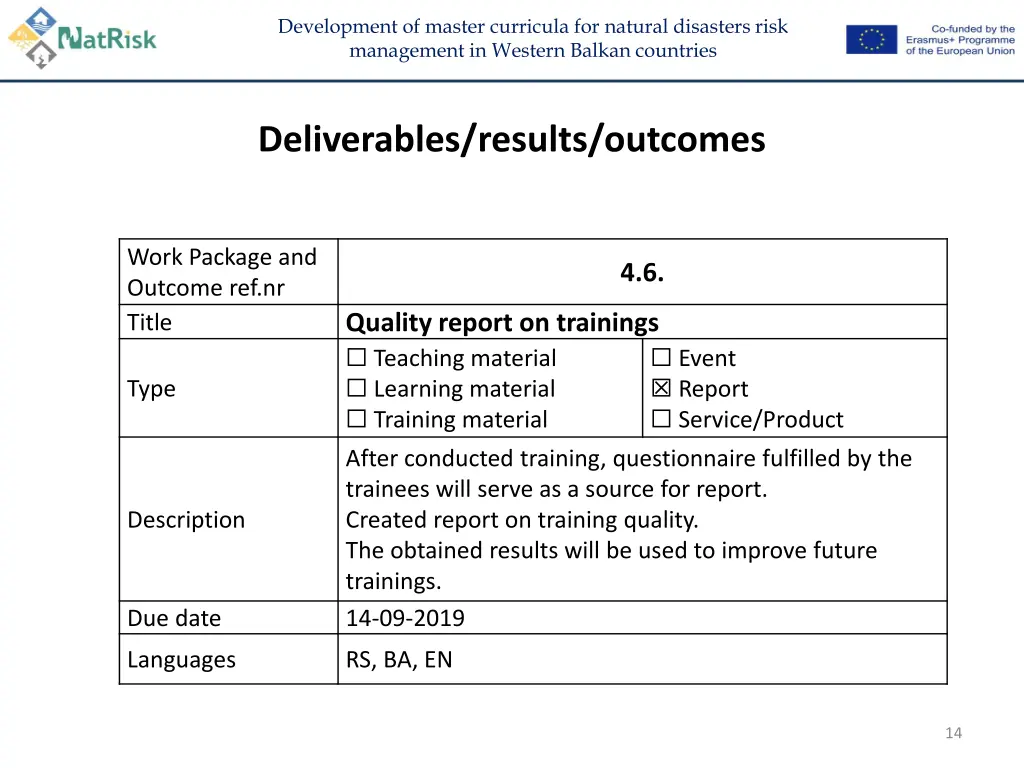 development of master curricula for natural 13