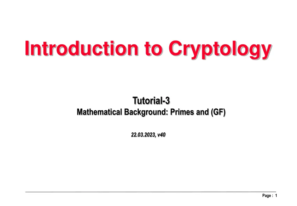 introduction to cryptology