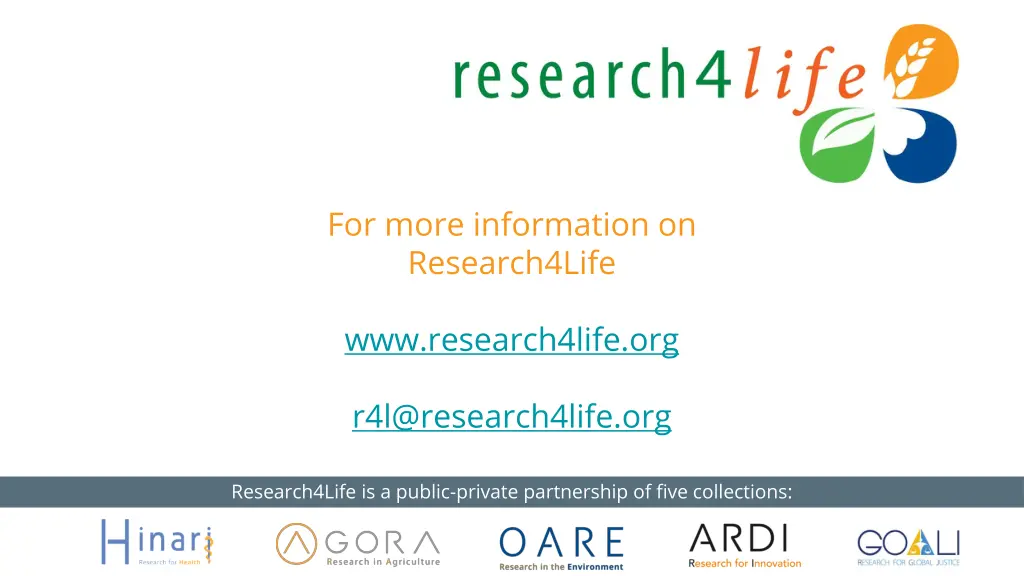 for more information on research4life