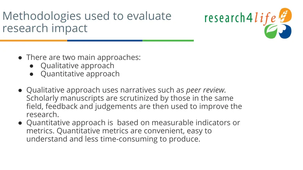 methodologies used to evaluate research impact