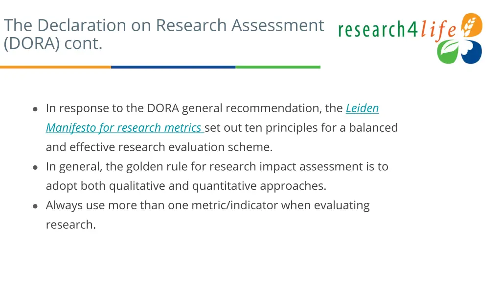 the declaration on research assessment dora cont