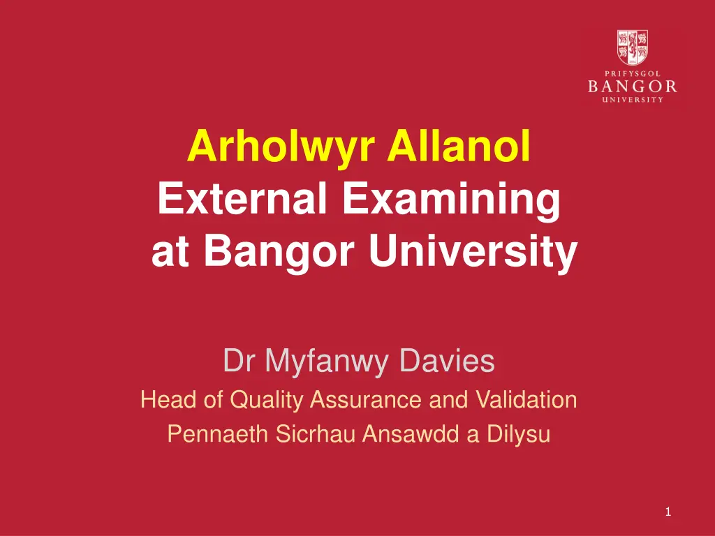 arholwyr allanol external examining at bangor