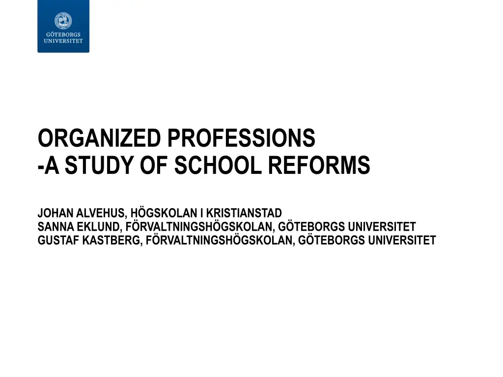 organized professions a study of school reforms
