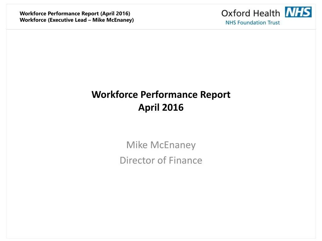 workforce performance report april 2016 workforce
